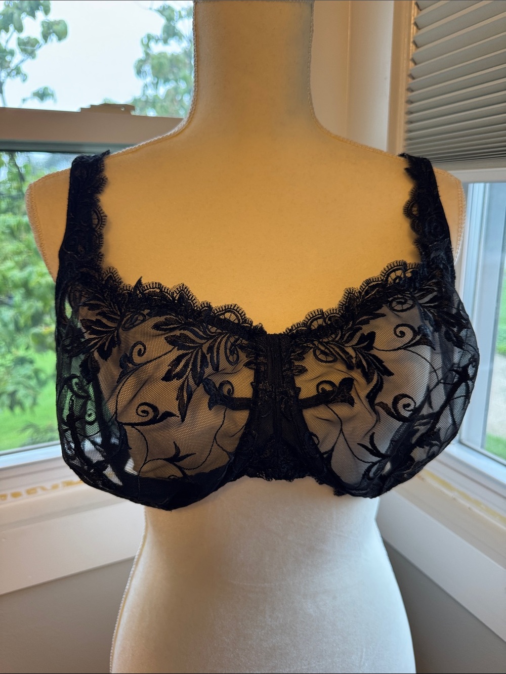 Soma 38 G Sheer Lace Underwire Bra - Black